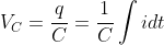 V_C=\frac qC =\frac 1C \int i dt